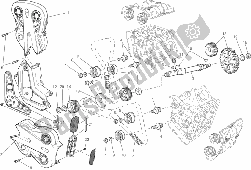 Todas las partes para Distribuzione de Ducati Diavel Titanium 1200 2015